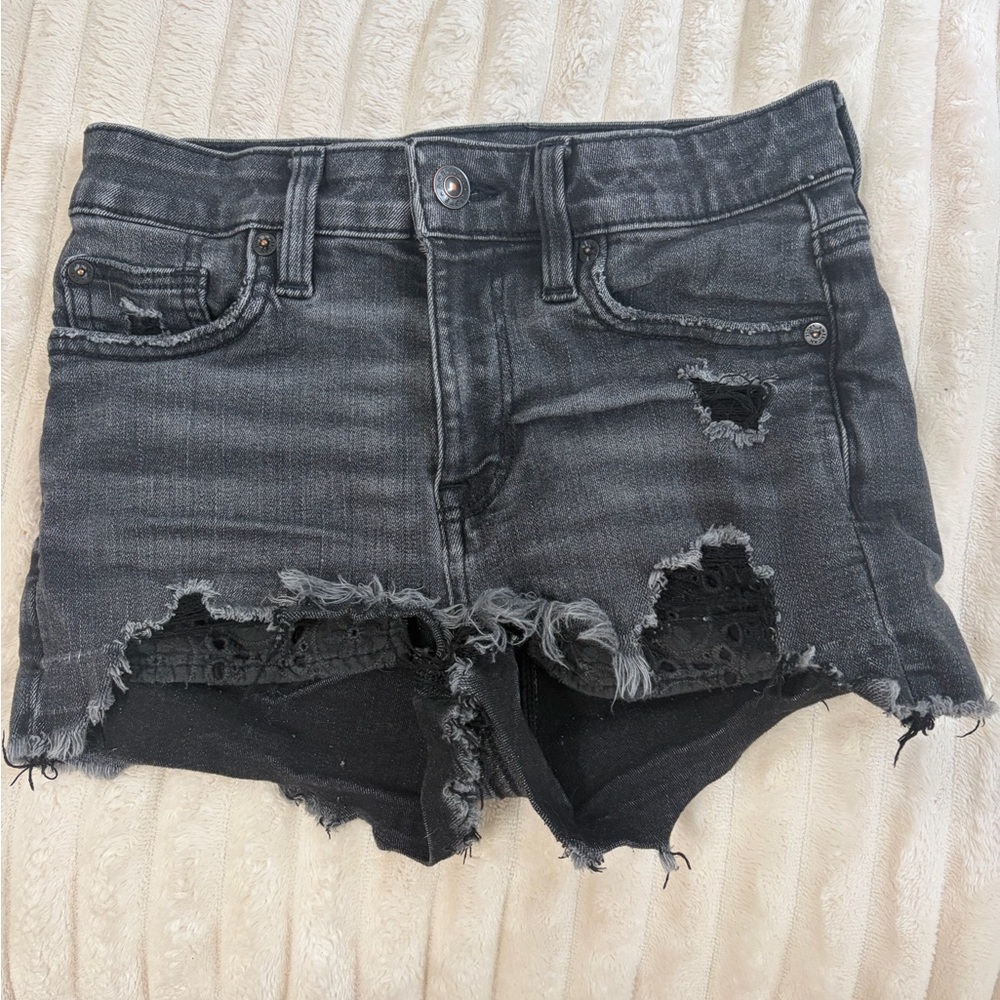 Women’s American Eagle Distressed Black Jean Shorts